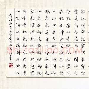 焦石 硬笔楷书作品《唐诗五首》图片欣赏