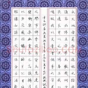 赖敬槐 硬笔楷书作品《李白诗春夜宴桃李园序》图片欣赏