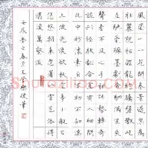 王登峦 硬笔楷书作品《戴叔伦诗怀素上人草书歌》图片欣赏