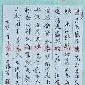 潘永锋 硬笔行书作品《唐诗三首》图片欣赏