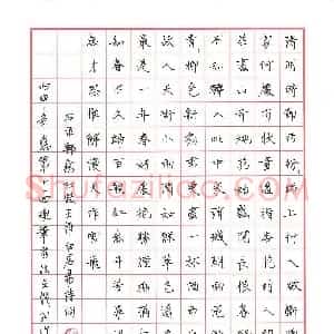 王召军 硬笔楷书作品《唐诗四首》图片欣赏