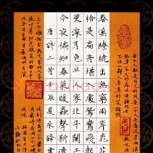潘永锋 硬笔楷书作品《唐诗二首》图片欣赏