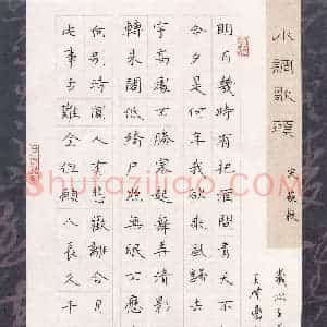 王登峦 硬笔楷书作品《苏轼词水调歌头》图片欣赏