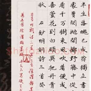 潘永锋 硬笔楷书作品《明朝诗三首》图片欣赏