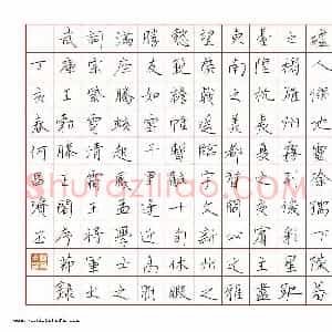 何昌贵 硬笔楷书作品《王勃滕王阁序节录》图片欣赏