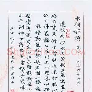 钟金波 硬笔楷书作品《水调歌头游泳》图片欣赏