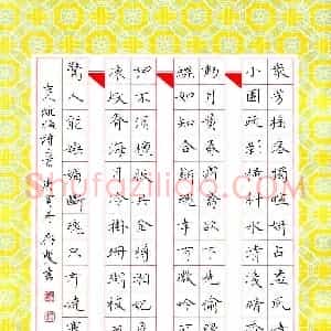 方存双 硬笔楷书作品《古人咏梅诗二首》图片欣赏