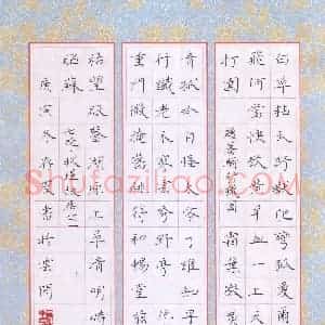 方存双 硬笔楷书作品《诗二首》图片欣赏