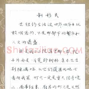张宇楠(少儿组 14岁)硬笔书法大赛 入围作品选登图片欣赏