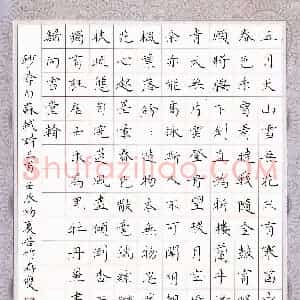 方存双 硬笔楷书作品《李白苏轼诗三首》图片欣赏