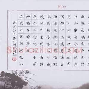 赖敬槐 硬笔楷书作品《袁去华词瑞鹤仙》图片欣赏