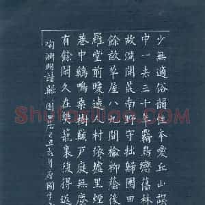 唐国生 硬笔楷书作品《陶渊明诗归田园居》图片欣赏