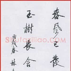 林东 硬笔行书作品《七言联》图片欣赏