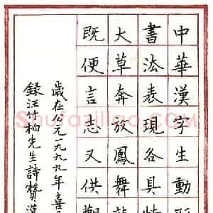 崔永权硬笔录汪竹柏诗赞汉字  硬笔作品图片欣赏下载