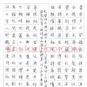 曲庆伟 硬笔楷书作品《扬州题襟馆联》图片欣赏